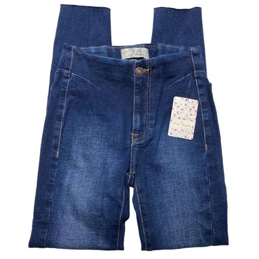 Free People Blue Skinny Jeans with Modern Stretch